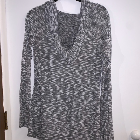 Grey Lightweight Knit Hoodie - Picture 2 of 3